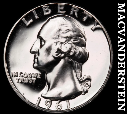 1961 Silver Washington Quarter - Choice Gem Proof  Lustrous  #G7994