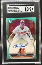 2023 Bowman #CDA-MH Mac Horvath Aqua Lava Refractor Autograph #001/199 SGC 10 9