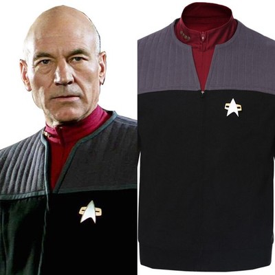 Trek Jean-Luc Picard Jacket Cosplay Costume Coat Uniform Halloween Outfits