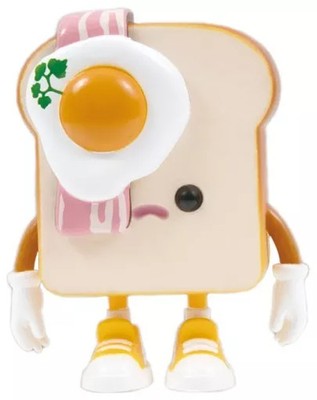 Bacon Egg Toast Bread Boy Stand Figure Capped Toy Collectible