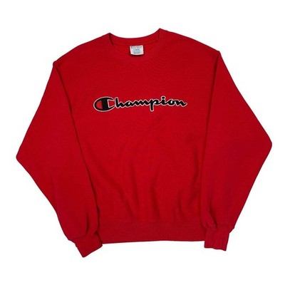 Reverse Weave Champion Spellout Sweatshirt - Large rot Baumwolle