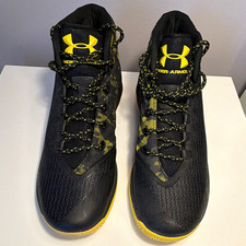 Size 9.5-Under Armour Curry 3 SC Camo Men  s Basketball Sneakers Black/Yellow