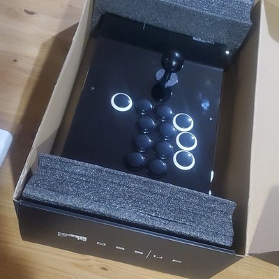  Hit Box Cross|Up Controller Black/White; Joystick/Button Layout--USED ONCE!