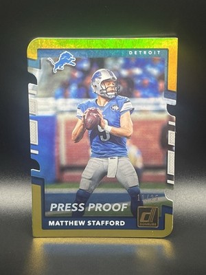 2017 Donruss Matthew Stafford Gold Press Proof Die-Cut 11/25 Lions LA Rams MVP