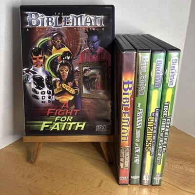 BibleMan Lot Of 5 DVD s Faith Powersource Laziness Genesis Force Of Joy Dr. Fear