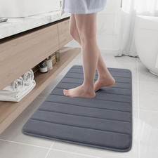 Buganda Memory Foam Bath Mat, 40" x 24", Ultra Soft and X Dark Grey
