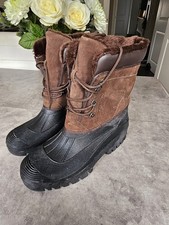 Cotton Traders Men's Thermal Boots Uk 12 Eu 46 Us 13 Waterproof Brown Suede VGC