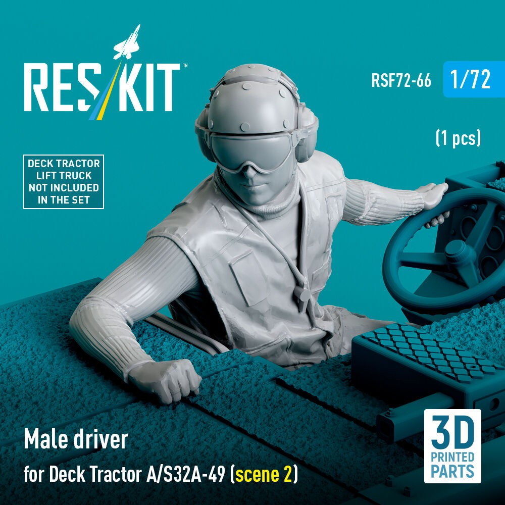 ResKit RSF72-0066 1:72 Male Driver Resin Accessory for Deck Tractor