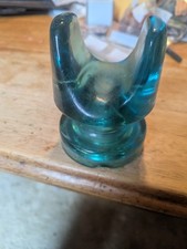 Green Glass Insulator With Chip On Bottom