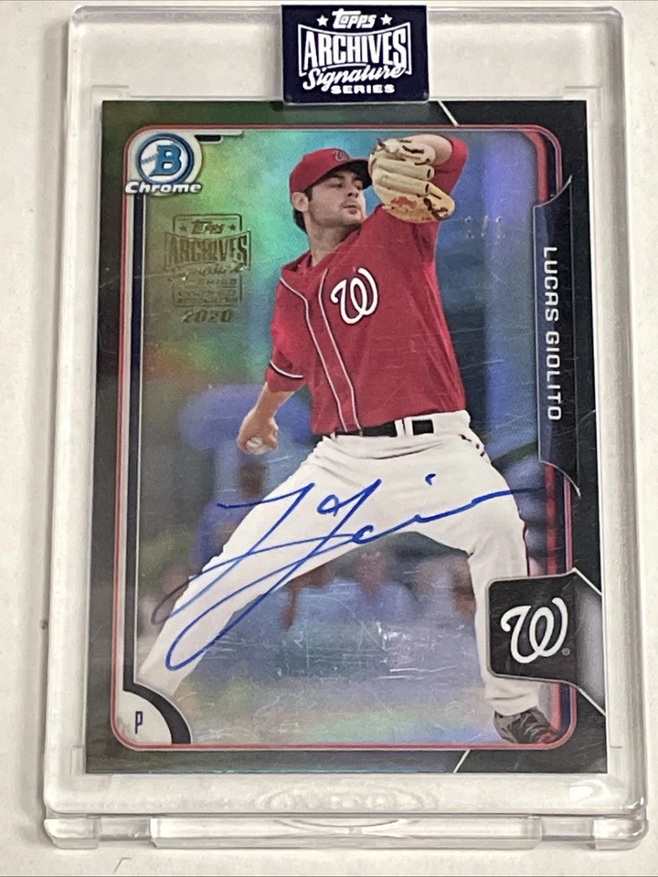 2020 Topps Archives Lucas Giolito Red Sox AUTO on-card Rookie Chrome 1/1 #39 - Image 2 of 4