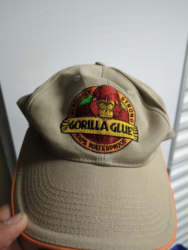 Gorilla Glue Beige Baseball Hat Cap Advertising Super Glue Adjustable A54