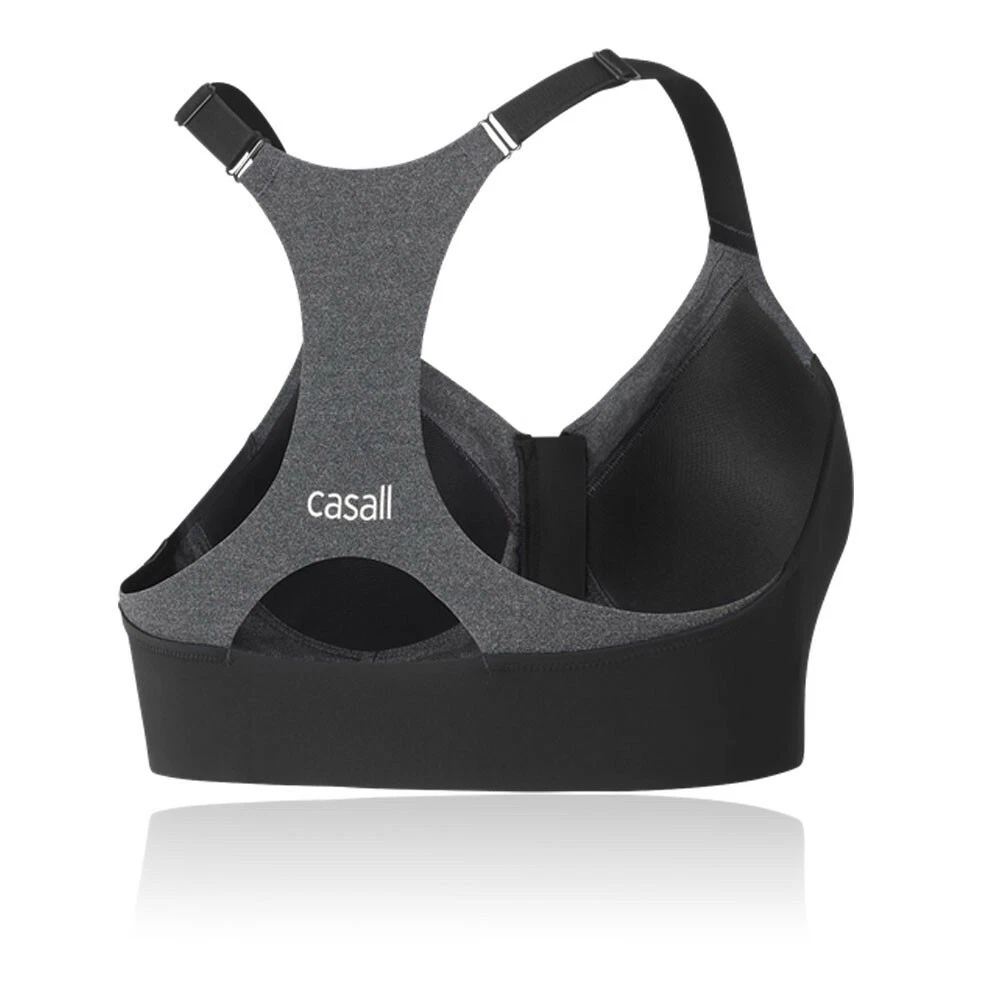 Casall Confidence Womens Black Grey Running Sports Bra Support Top