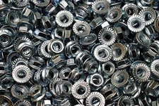 (200) Serrated Flange 7/16-14 Hex Lock Nuts - Zinc Plated Locknut