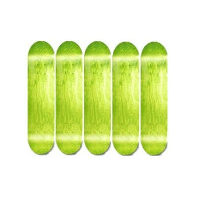 5 BETTER MADE BLANKS SKATEBOARD DECKS 7.75 in GREEN STAIN BRAND NEW IN SHRINK
