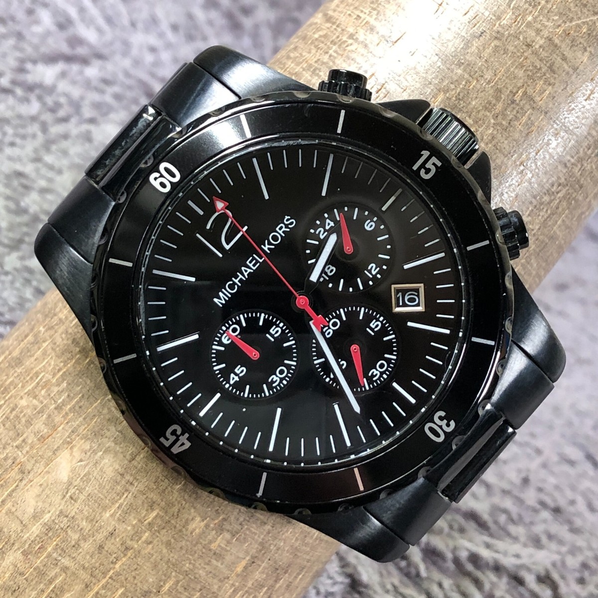 Michael Kors Black Stainless Steel Chronograph Mens Watch MK8161