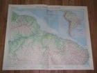 1957 VINTAGE MAP OF BRAZIL AMAZON / SURINAME FRENCH GUIANA / SCALE 1:5,000,000
