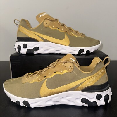 Size 14 - Nike React Element 55 Metallic Gold Men's Running Shoes BQ6166-700 New