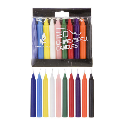Mega Candles - Unscented 4'' Chime / Spell Taper Candles, Set of 20 CGA086