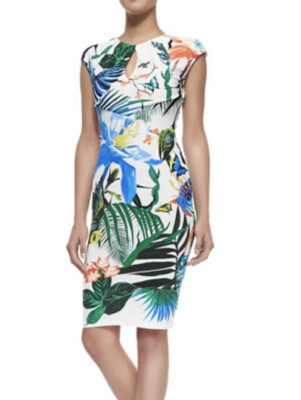 Roberto Cavalli Tropical Birds Butterfly Print Alize Keyhole