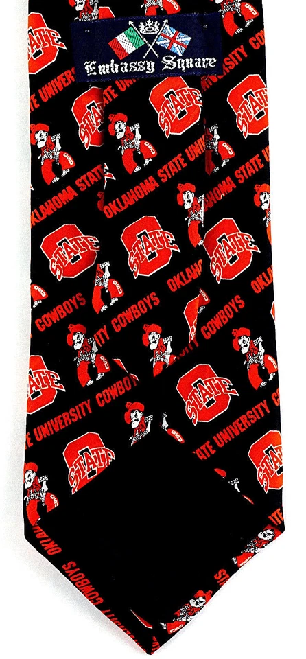 Corbata negra para hombre Oklahoma State Cowboys universidad moda  Foto 3 de 3