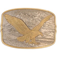 Eagle Bird Nature Biker Veteran Western Cowboy Cowgirl 1980s Vintage Belt Buckle