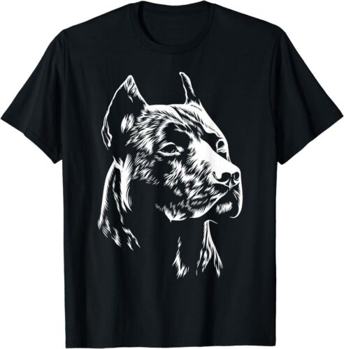 NEUF LIMITÉ T-shirt American Pitbull Terrier Gift Idea Fun Portrait blanc S-3XL - Photo 1 sur 3