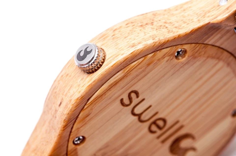 Swell Vision - песок доллар бамбука часы с натуральный холст повязка на запястье - женщин - Изображение 4 из 4