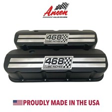 Big Block Chevy 468 Black Valve Covers - Billet Top - Die-cast Aluminum - Ansen