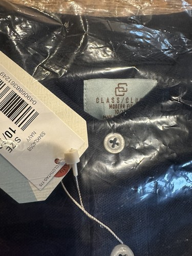 Class Club Boy's Polo Shirts Size 10/12 Modern Fit Navy School Uniform New NWT - Picture 3 of 4