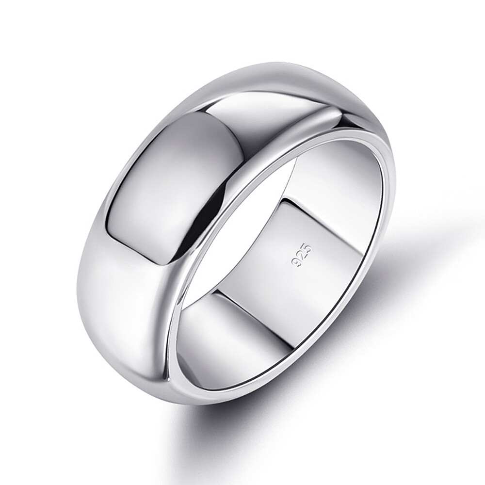 Men Women Wedding Ring 925 Sterling Silver Plain Band Ring Comfort  Fit
