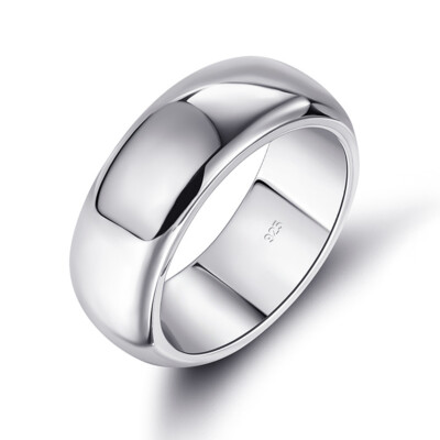 Men Women Wedding Ring 925 Sterling Silver Plain Band Ring