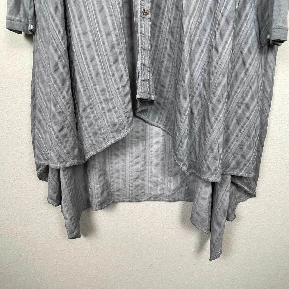 Top túnica asimétrica gris Mind Set by XCVI L alto bajo artístico Lagenlook Foto 4 de 4