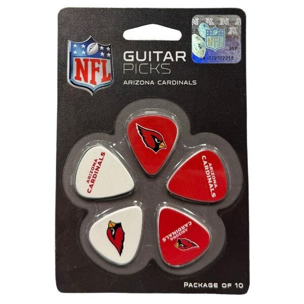 Arizona Cardinals Guitar Pick 10-Piece Set Woodrow Music NFL Official Merch