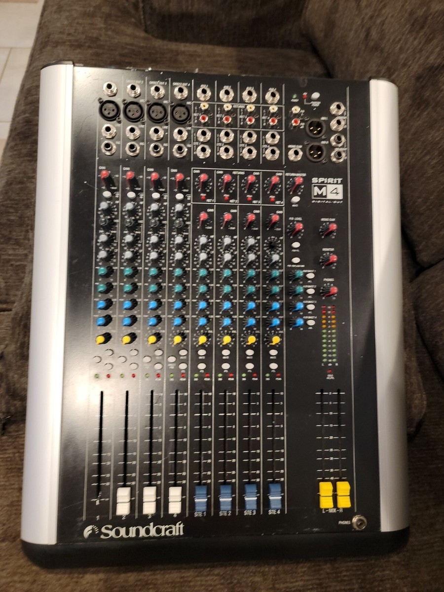 Soundcraft Spirit M4 Desktop Mixer With Cord. Tested & Working. 2
