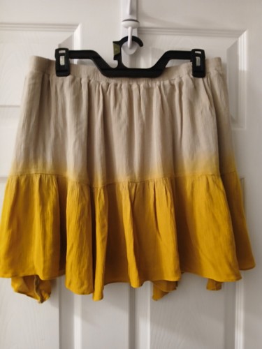 Umgee Women's Tan Orange Ombre Lined Mini Skirt. Size L.