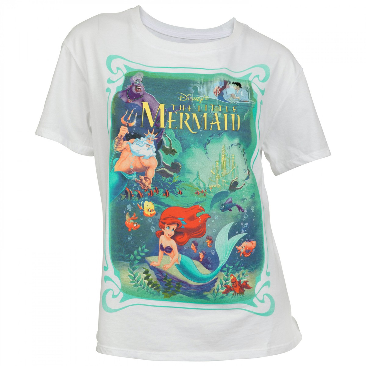 Disney The Little Mermaid Poster Art Junior's Front and Back T