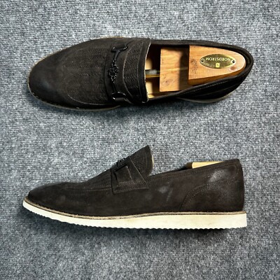 NEW Roberto Cavalli Shoes Mens 10.5 Brown Suede Slip On 