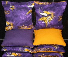 All Weather "MINNESOTA VIKINGS" Cornhole Bean Bags Resin Filled Waterproof