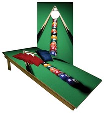 Cornhole Boards Pool / Billiard Game BEANBAG TOSS GAME w Bags Set