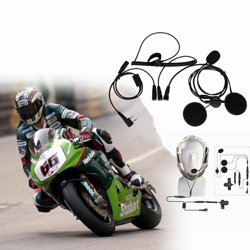 2 Pin PTT Motorcycle Helmet Headset for BAOFENG UV-5R two way radio CB Ham  Radio