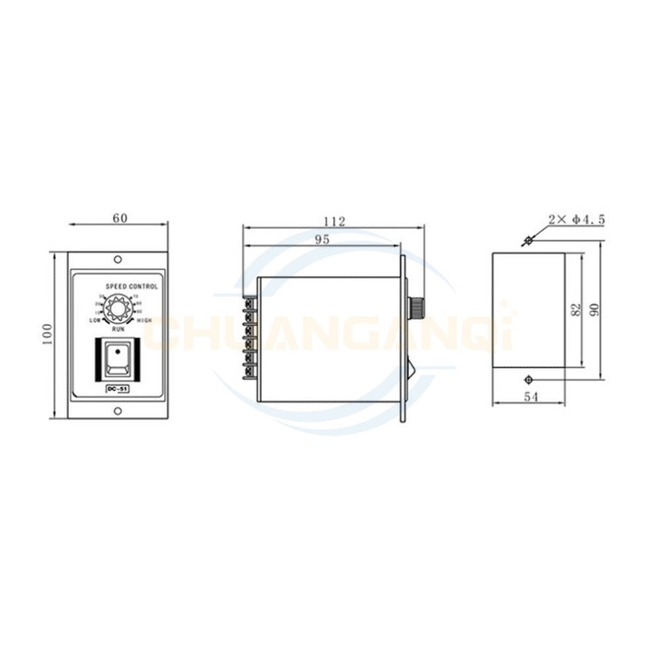 DC 0-90V Knob Motor Speed Controller Variable Adjustable Speed AC 110V ...