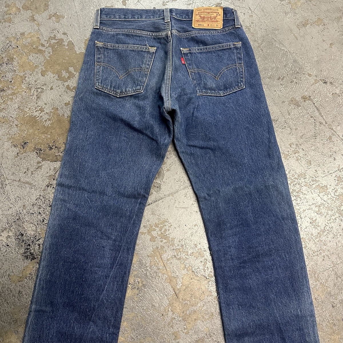 Vintage 90s Levi's 501 Dark Wash Denim Jeans 31x36 Made In USA