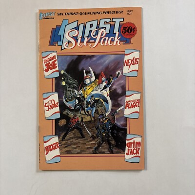 First Six Pack #1 Comic 1987 Jon Sable Dynamo Joe American Flagg Badger Previews