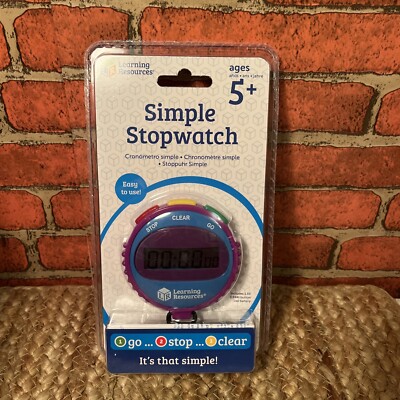 Learning Resources Simple Stopwatch 3 Button Ages 5-Up Purple/Blue