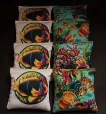 TROPICAL SALT AQUARIUM CORAL FISH 8 ACA regulation Cornhole bags B167