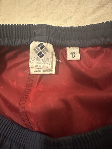Vintage Columbia Jacket Mens Large Navy Blue Teal Hooded Rain Coat Outdoors - Picture 10 of 11