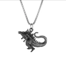 Godzilla Monster Jewelry Black Steel Sexy Dinosaur Movie Pendant Necklace