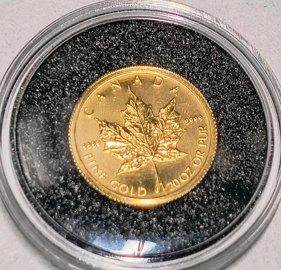 1/20 Oz massive 24ct Gold Maple Leaf Münze 999,9 Pure Fine Bullion - Bild 3 von 4