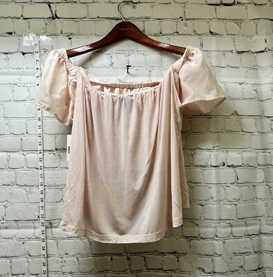 French Connection NEW Womens top Blouse Pink Blush Size Small L Off The Shoulder