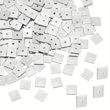 1box 200pcs 8mm Square Spacer Beads Stainless Steel Loose Beads Metal Small Hole